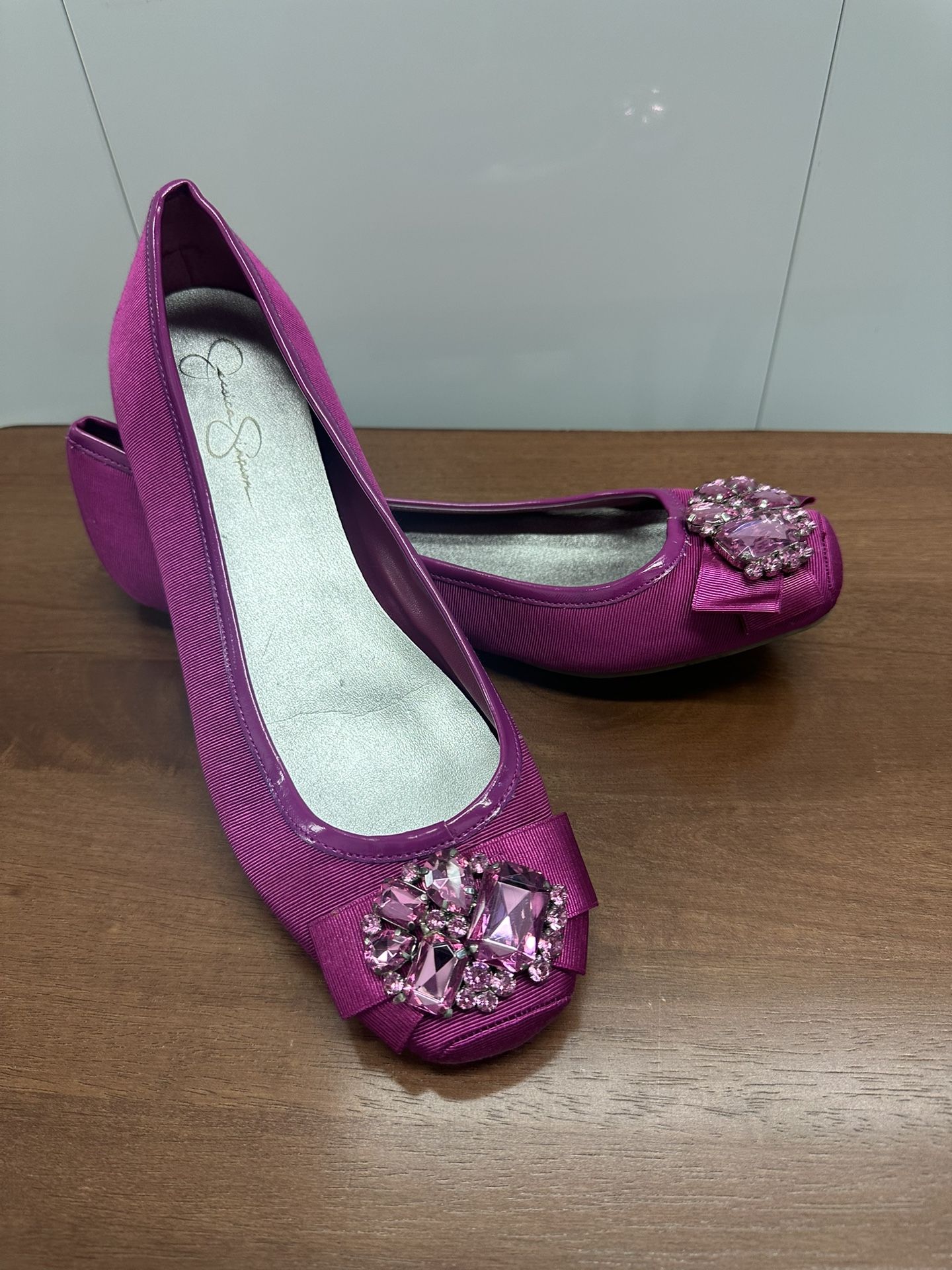 Women’s Jessica Simpson Magenta Flats With Stones On Toe