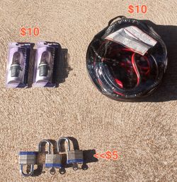 Jumper Cables, Headlight Bulbs, Padlocks-All For 20$