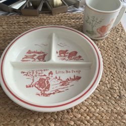 1930’s Little Bo Peep Milk Glass Set