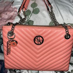 Guess Salmon Pink Shoulder Bag