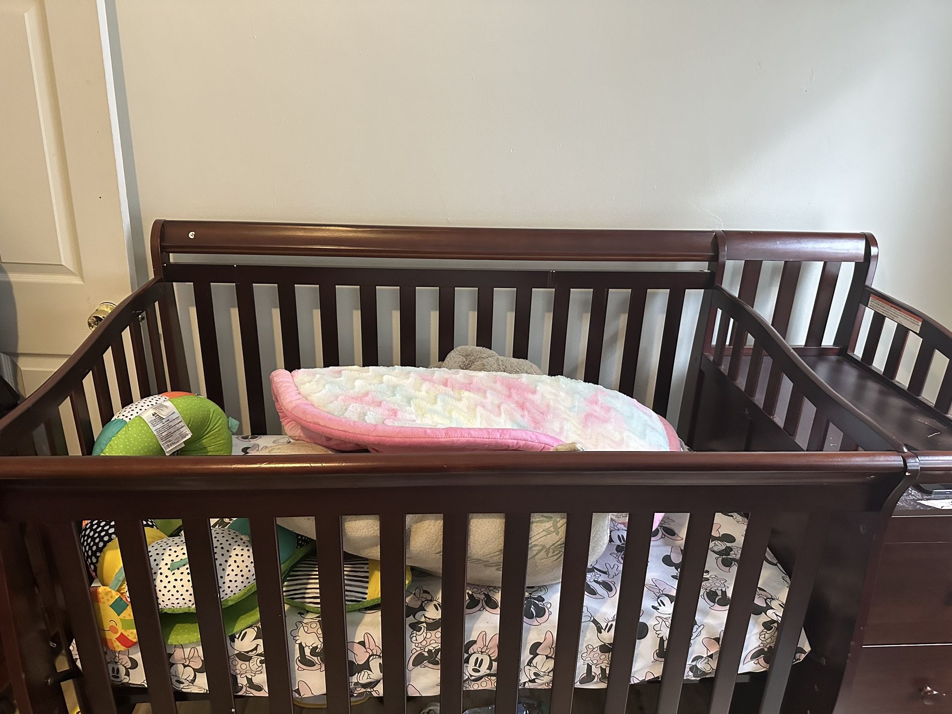 Wooden Crib W/ Changing Table