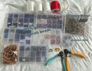 Jewelry Making Supplies Lot – Beads, Tools, for Necklaces and Bracelets