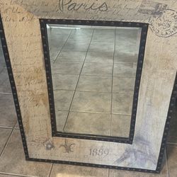 Wall Dark Brown/ Beige wood antique frame accent of edition. designed ••• FRANCIS  MIRROR!