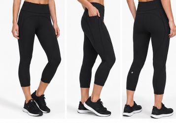 Lululemon Time To Sweat Crop 23 Luxtreme Black Size 6