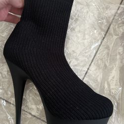 Stretch Thigh High Heels 