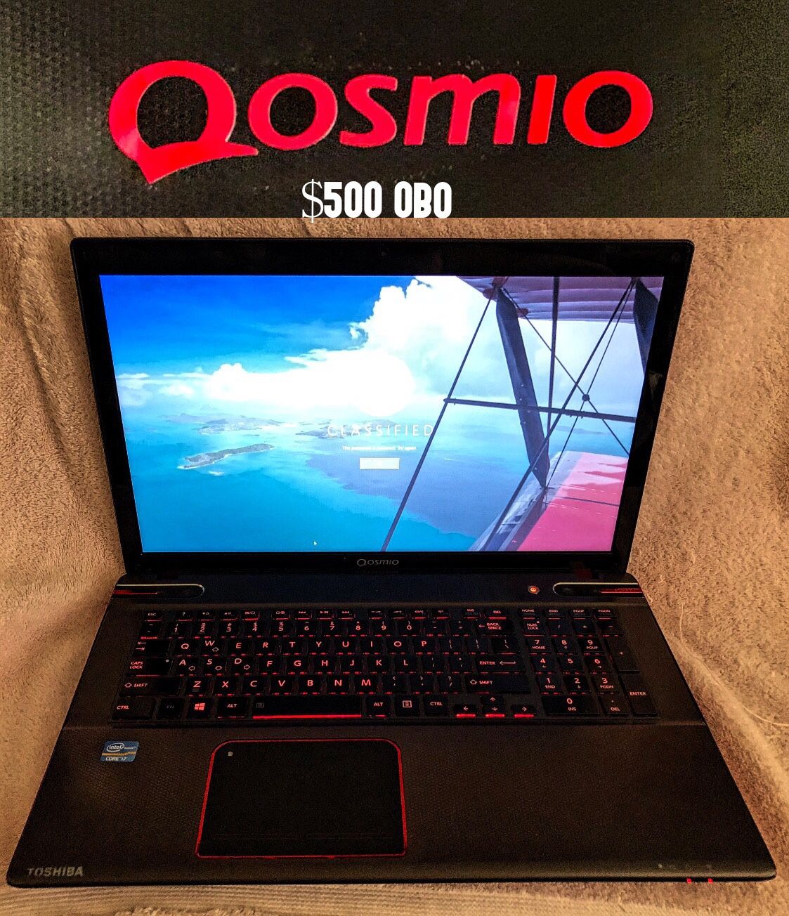 Toshiba Qosmio X875-Q7380 Laptop - Black Widow Gaming Laptop