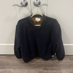 Navy Blue Bomber Jacket men Size XL