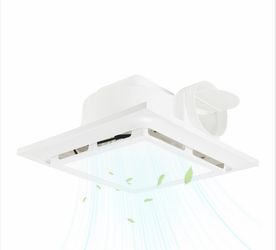 Bathroom Exhaust Fan With LED Light 145 CFM, 11.8" Panel, 1.0 Sone Low Noise?Cutout Size 10" X10"?Duct 4 Inch Quiet Bath Ceiling Vent Fan Combo With 6