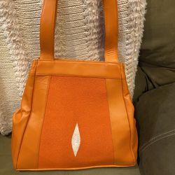 Real Stingray Orange Tote 
