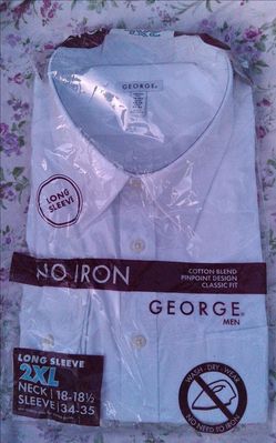 George Men's Classic Fit "No Iron" Long Sleeve Dress Shirt