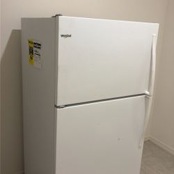 White Whirlpool fridge