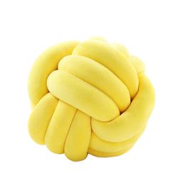 Wrinkle Free Knot Ball Pillows, Home Decoration Plush Soft Pillow,Throw Knotted Firmed Lumbar Pillow Ivory Cream 8x8Inch (Pack of 1)