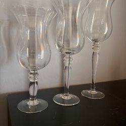 Crystal Hurricane Candle Holder 3 Piece Set