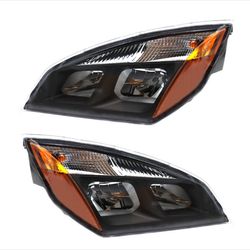 Neww Body Style Halogen Headlight Assembly Fit for Freightliner Cascadia 2018+, Pair Set
