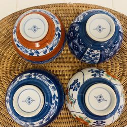 Set Of 4 Japanese bowls (O Chawan)
