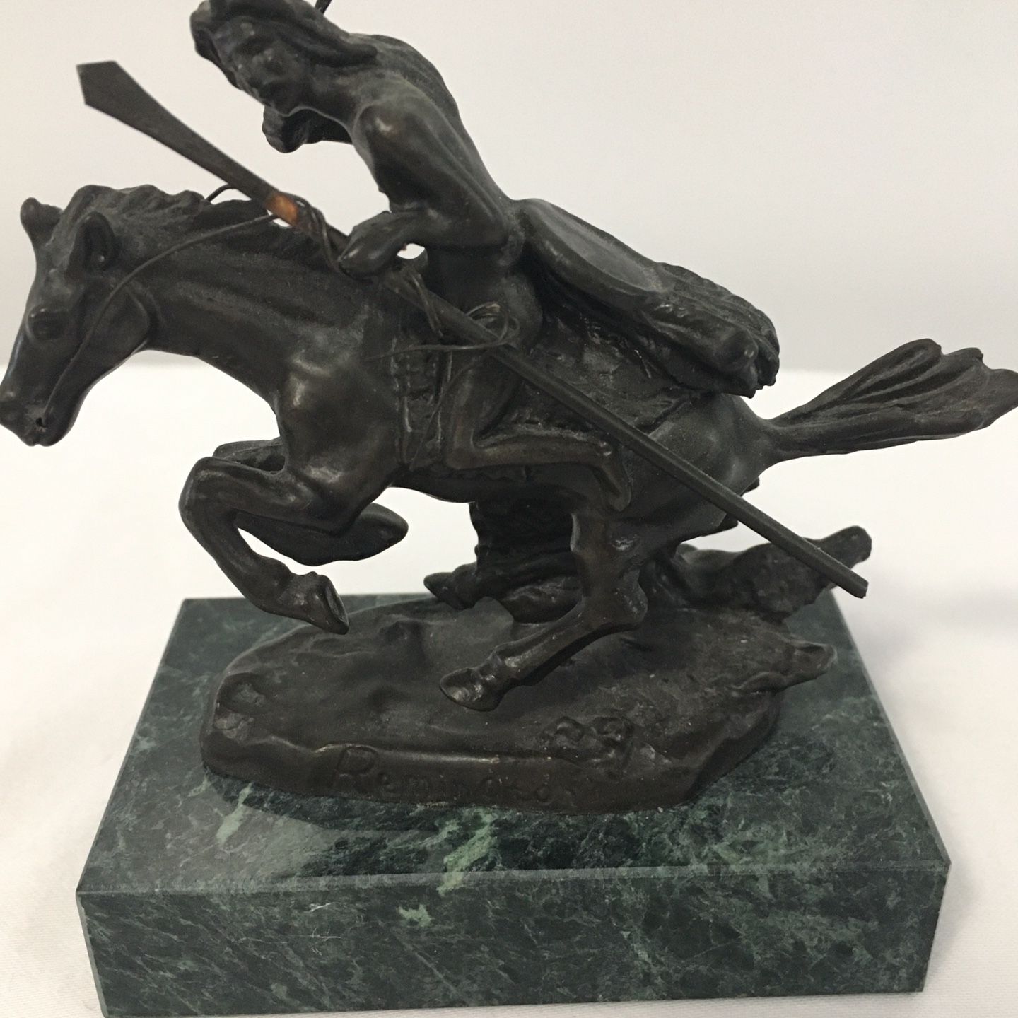Frederic Remington bronze Indian warrior riding horse