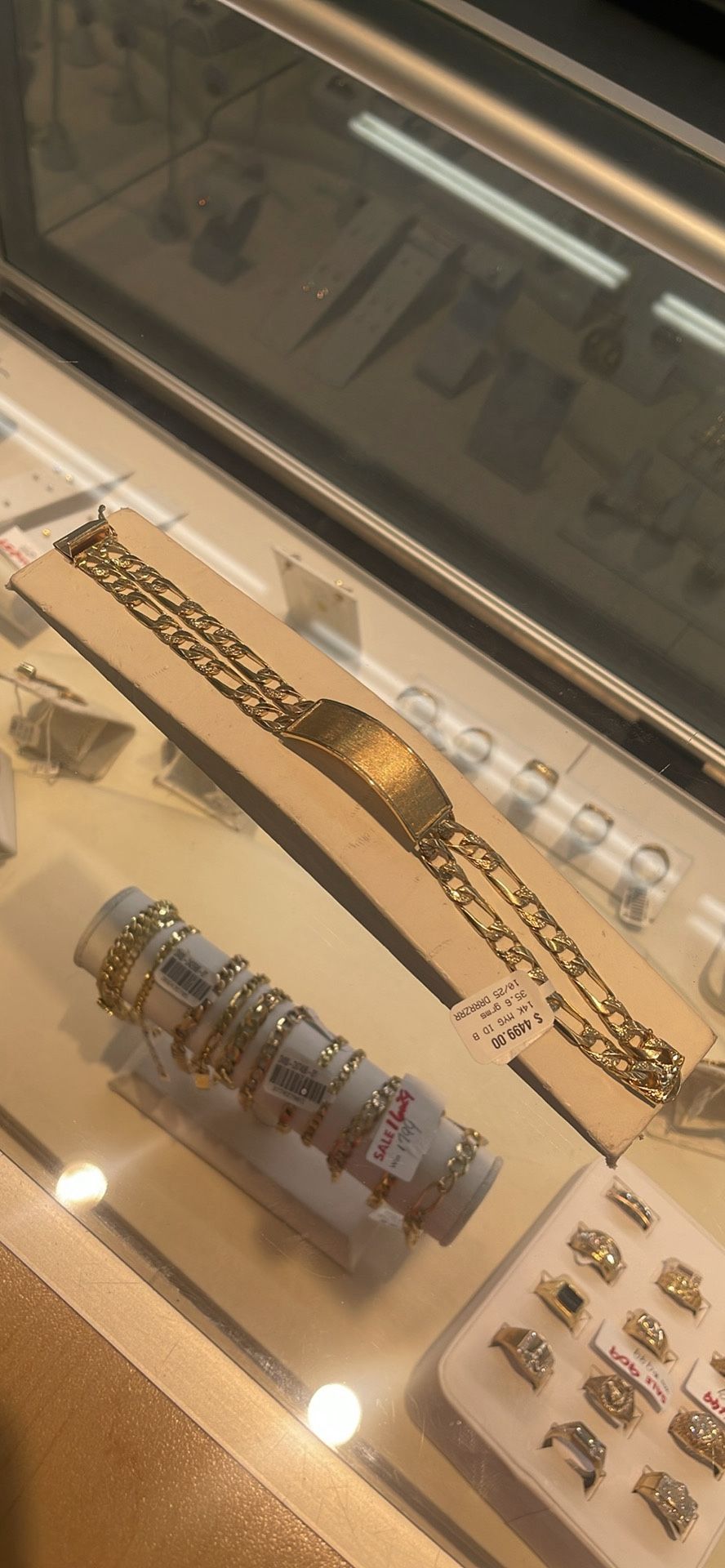 14K Gold Name Plate Bracelet 