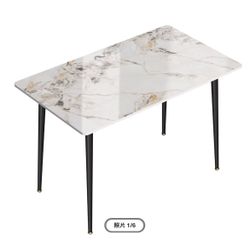 White Contemporary/Modern Marble Bar Table, with Powder Coated Iron Finish and Metal 315-in L x 30-in H Model #JJ-XZ327