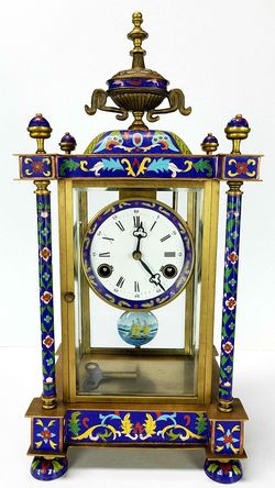 French Cloisonne clock