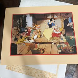Snow White Disney Lithograph