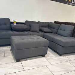 🛋️ NUEVA Sala Reversible Seccional en Caja! 📦  Cerca de 9 x 6 pies  COLOR Gris Cafe O black Entrega Disponible 🚛  