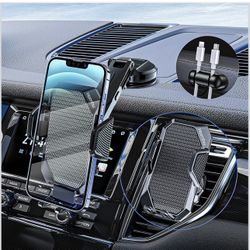 Phone Mount for Car [Off-Road Super Suction ] Universal Holder 4in1,Long Arm Cup Holder,Dashboard Windshield Vent Compatible with iPhone Samsung All S