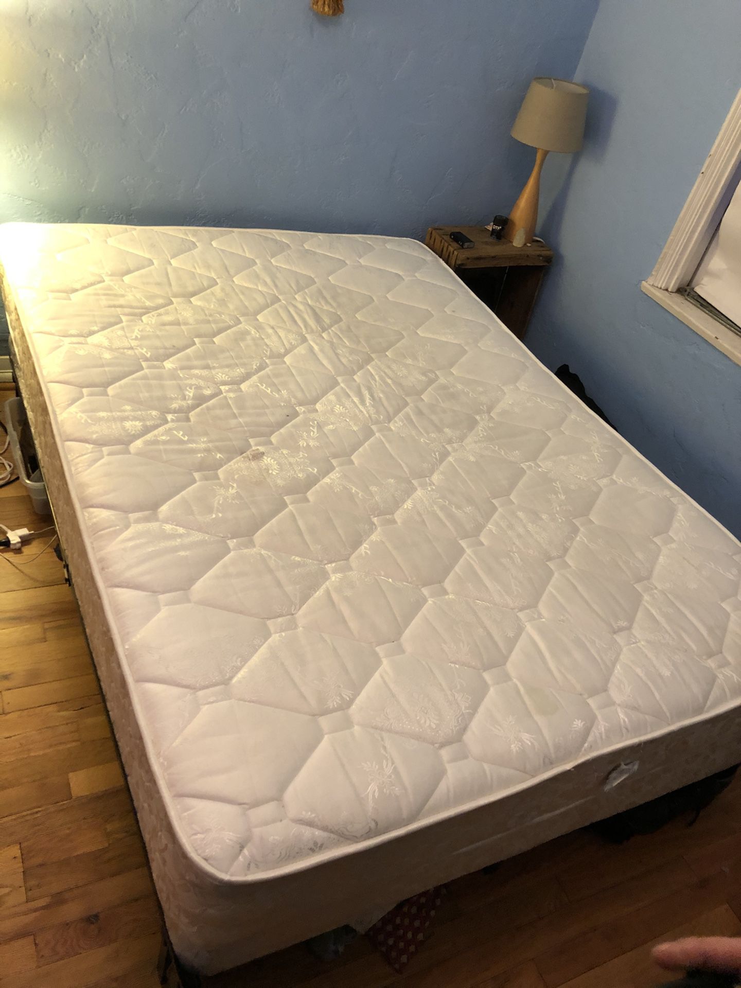 Full mattress, box spring and bed frame