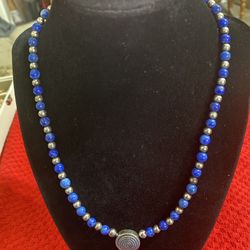 Beautiful Carolyn Pollack Relios Sterling Silver And Lapis Necklace 