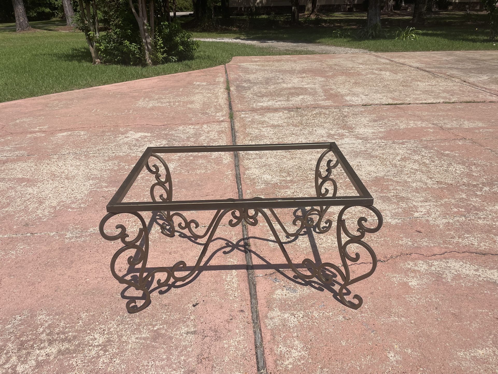 Iron Coffee Table With Glass