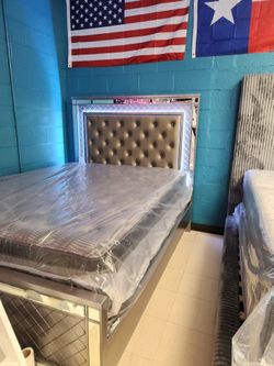 Queen Bed Frame With Mattress Set Pillow Top 