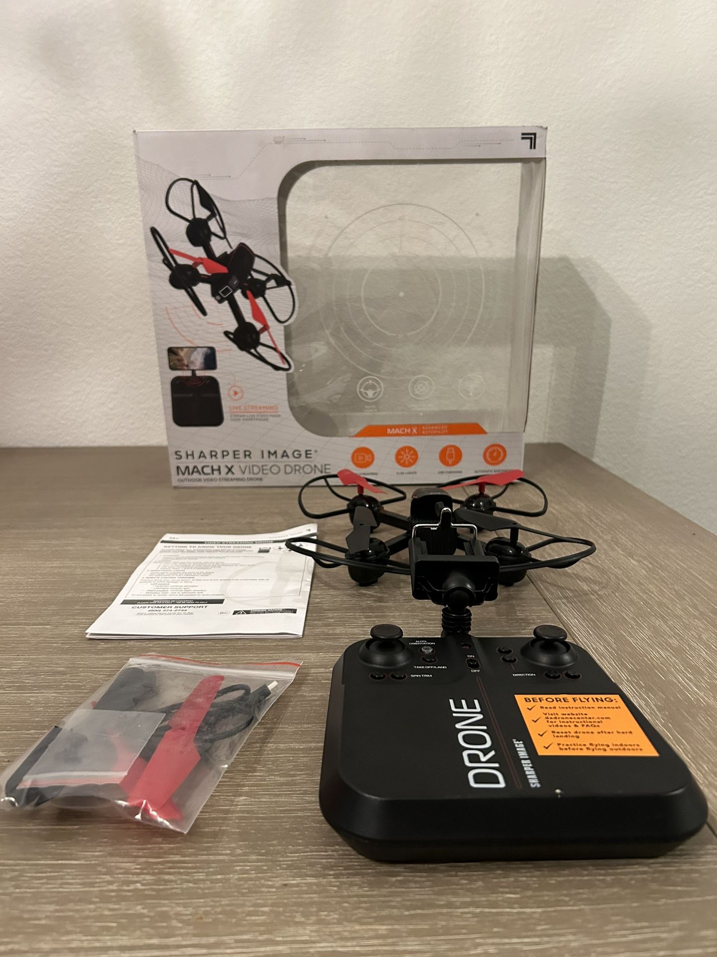 Sharper Image 10 in Mach C Drone w/ Camera, LED lights