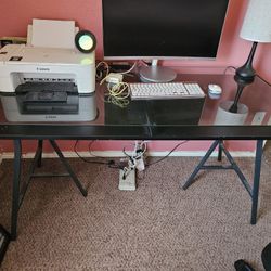 Glass Black Desk 