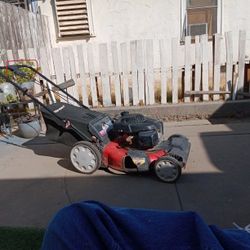 Gas Powered Lawn Mower Works Great Self Propelled Has Bag And Vacuum Works