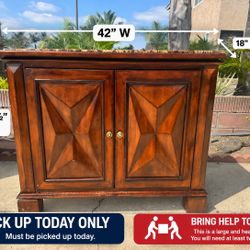 Entrance Table Wood / Accent Cabinet with Stone Top