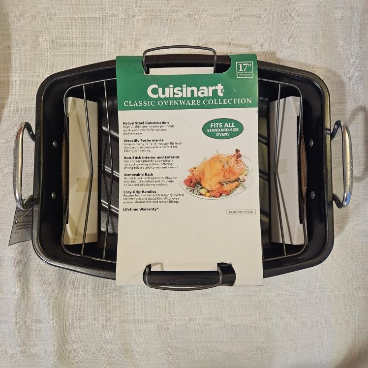 Cusinart 17"x13" nonstick roasting pan with removable rack