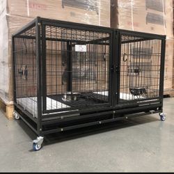  ✅ New Heavy duty Comfy Kennel Crate Cage W/ Trays & Casters 🐶Dimensions in pictures 🐶🐶