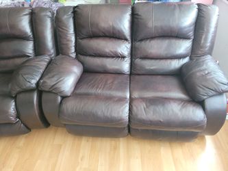 100% leather reclining sofa