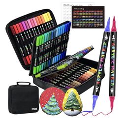 🎨 IVSUN Acrylic Paint Pens – 60 Colors Dual Tip Paint Markers