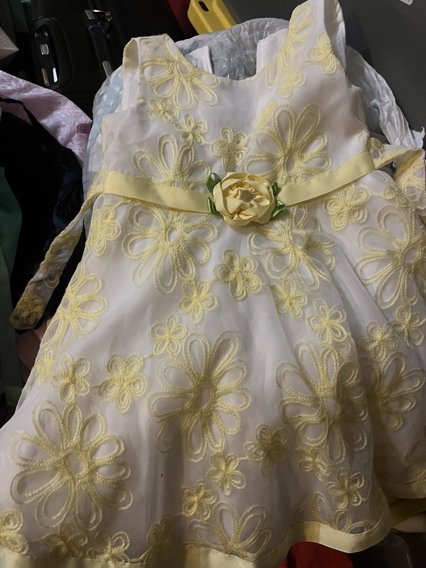 Yellow And White Dress 3-4t 