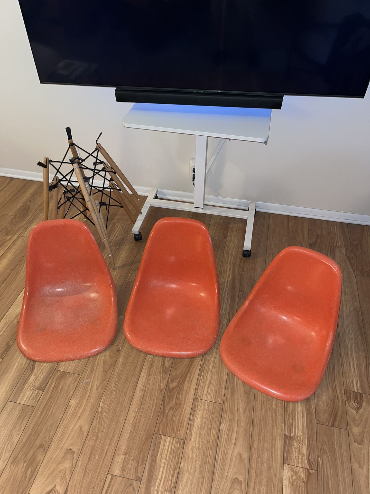 3 Vintage Herman Miller Eames Fiberglass Chair Shells