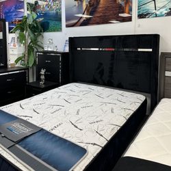 Liquidation Sale 🛏️Black Upholstered Bedroom Sale 🏡 All In Stock 