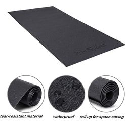 Fitness Exercise Equipment Mat Indoor Training Mat Machine Protective Floor Mat 5 x 2.5 ft, Black