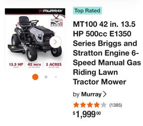 Murray MT100 42-Inch Riding Lawn Tractor Mower