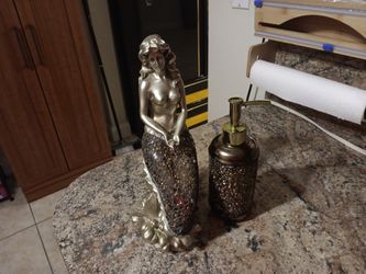 Beautiful Antique Mermaid Ornament And Soap Or Lotion Dispenser