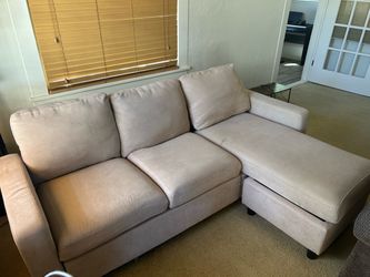 Small Beige L-Shaped Couch