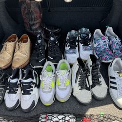 Variety Shoes Lot!! Lucchese Boots, Nike, Vans, Adidas 