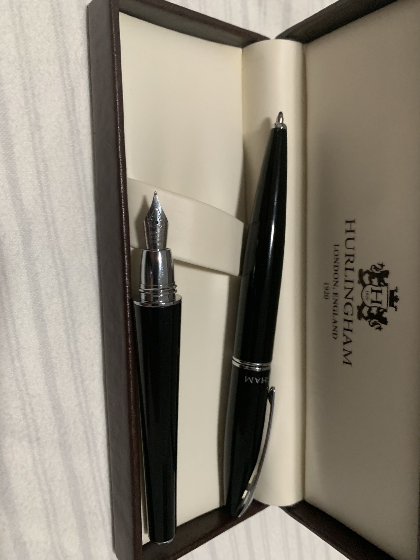 Hurlingham fountain and rollarball pens