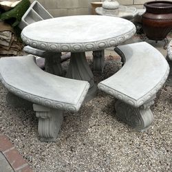 New Cement Table With 3 Benches 