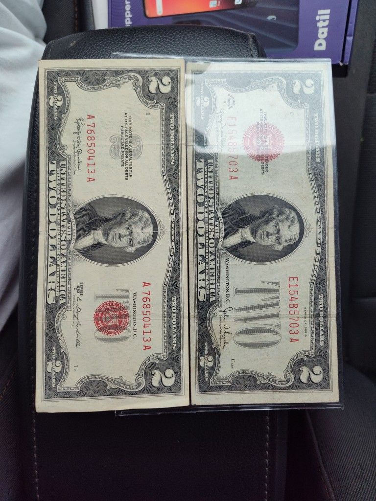 Rare Set Of Two Dollar Bills