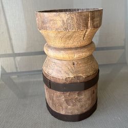 Pottery Barn Wooden Candleholders - Set of 3